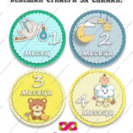 Бебешки стикери за всеки месец „Бебешки месечинки“